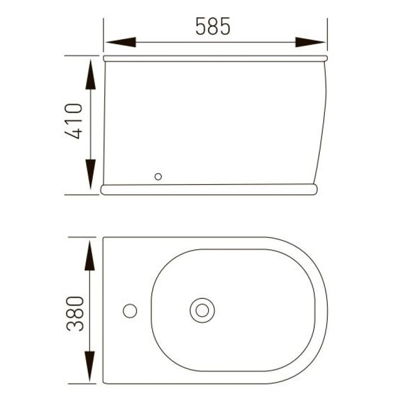 PUERTA бiде пiдлогове 585*380*410мм
