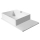 VOLLE Раковина 58*37*12,5см навесная, с полочкой из камня Solid surface, (13-40-415)
