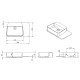 VOLLE Раковина 58*37*12,5см навесная, с полочкой из камня Solid surface, (13-40-415)