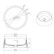 VOLLE Умывальник 42*15см накладной каменный круглый Solid surface, (13-40-468)