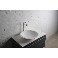 VOLLE Умивальник 51,5*10,5см накладний кам`яний круглий Solid surface, (13-40-856)