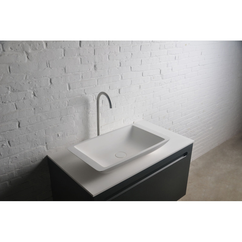 VOLLE Раковина 59,5*34,5*10,5см накладная каменная Solid surface, (13-40-859)