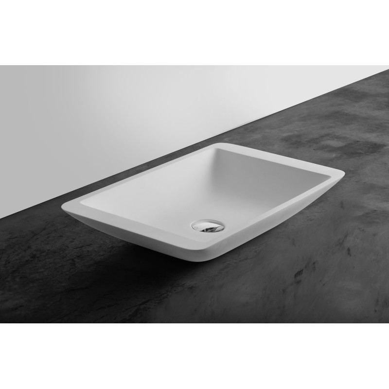 VOLLE Раковина 59,5*34,5*10,5см накладная каменная Solid surface, (13-40-859)