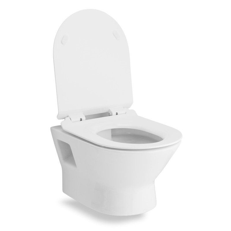 VOLLE FIESTA RIM унітаз 51*36*40см підвісний без обідка, сидіння тверде Slim slow-closing, (13-77-034)