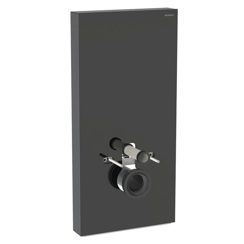 Geberit MONOLITH інсталяція для підвісного унітазу, H101,підключення знизу,чорне скло/алюміній чорний хром, (131.021.SJ.6)
