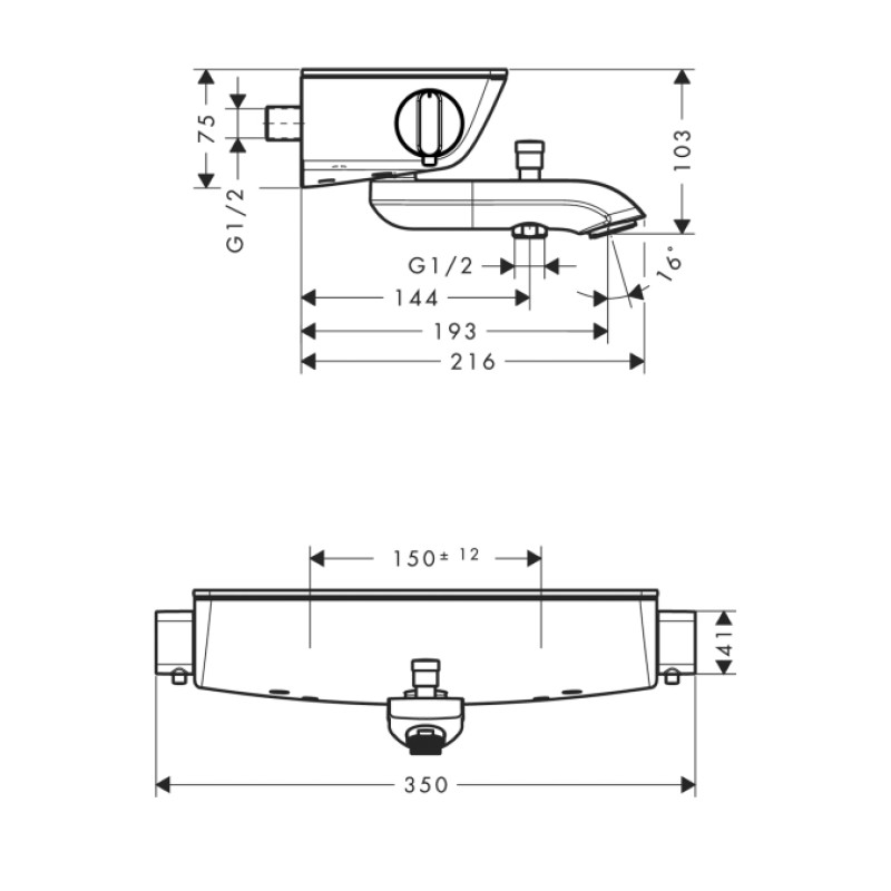 Hansgrohe Ecostat Selectтермостат для ванни, (13141400)