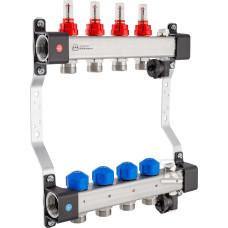 Розподілювач Kan-therm InoxFlow серія UFST з вентилями для сервоприводів, витратомірами та повітрявипускною секцією, 2 виходи (362х190х84) (1316157077)