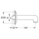 Grohe BauClassic Neutral Вилив для ванни зі стіни, настінний монтаж, хром, (13258000)