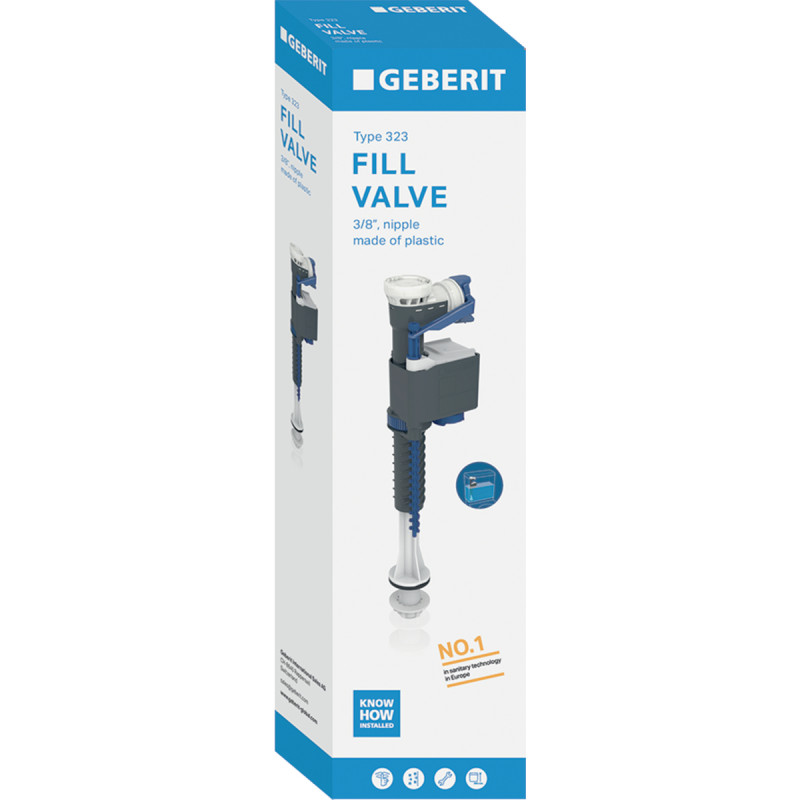 Geberit TYP323 впускний клапан підведення води знизу, 3/8