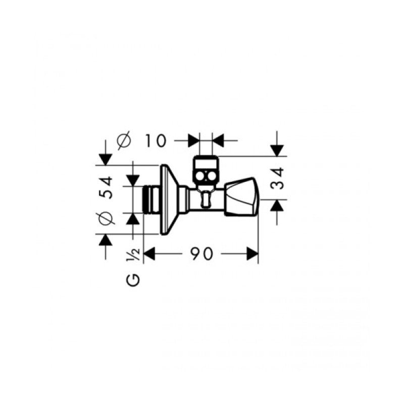 HANSGROHE Кутовий вентиль Е 13902000, (13902000)