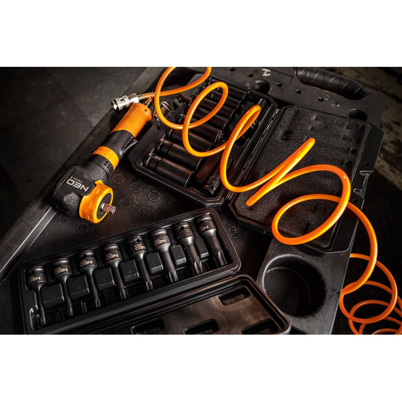 Neo Tools Шланг пневматичний спіральний, 5x8мм, 8бар, поліетилен, 15м (14-806)