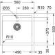 Franke Мийка кухонна Sirius тектонайт, прямокут., без крила, 560х530х200мм, чаша - 1, врізна, сірий граніт (1430691531)