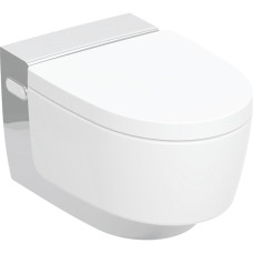 Geberit AQUACLEAN Mera Comfort підвісний унітаз-біде,KeraTect, білий, декоративна панель глянцевий хром, (146.210.21.1)