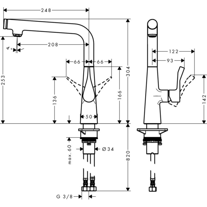 Hansgrohe Змішувач для кухні Metris Select 260