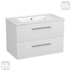 VOLLE NEMO NEW комплект меблів 80см білий: тумба підвісна, 2 ящики + умивальник накладний арт 13-01-080B, (15-17-80N)