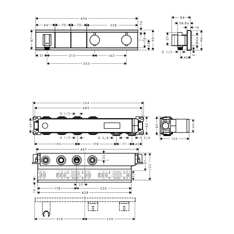 Hansgrohe Змішувач для душа RainSelect 15355600+15310180, хром, (15355600+15310180)