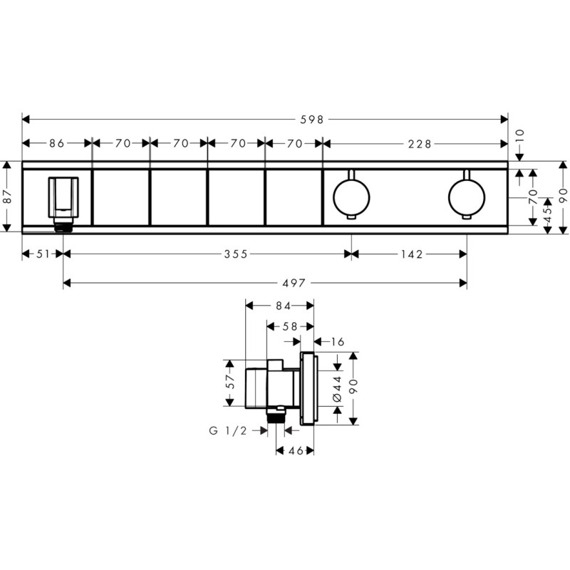 Hansgrohe RainSelect Термостат з 4ма кнопками, СМ, хром, (15357000)