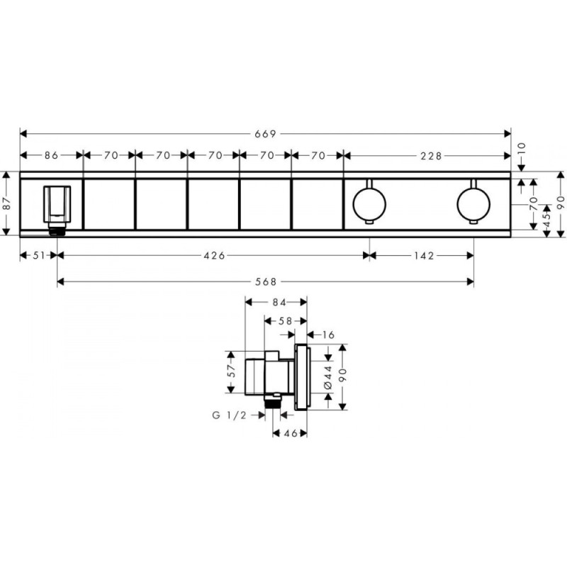 Hansgrohe Термостат RainSelect на 5 клавіш (15358000)