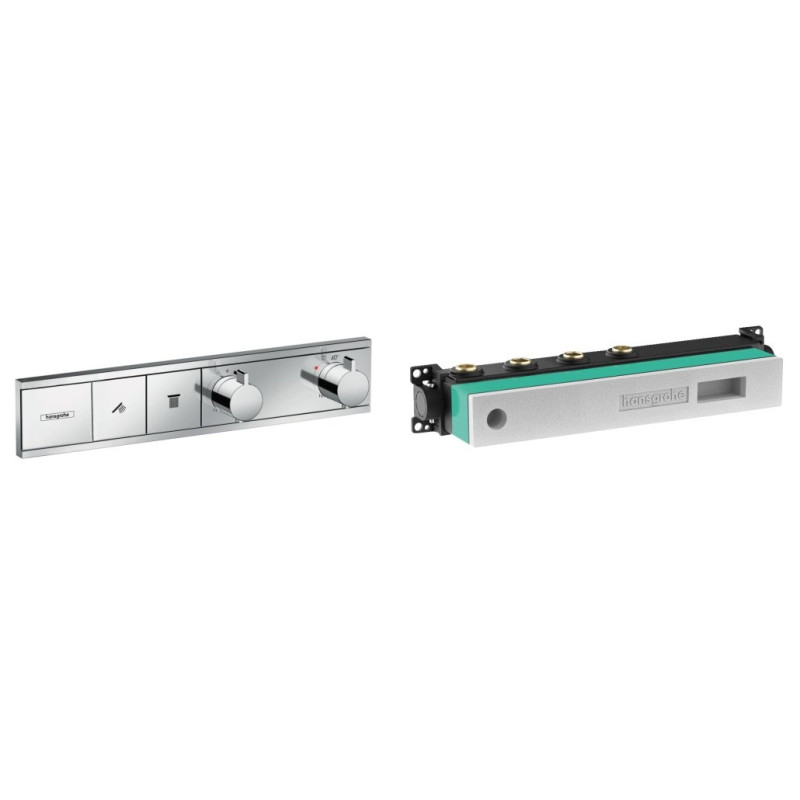 Hansgrohe RainSelect Термостат для 2х потребителей скрытого монтажа, хром+скрытая часть, (15380000+15310180)
