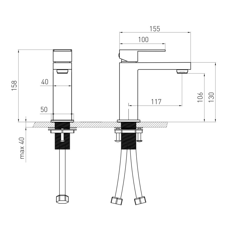 VOLLE PARDO змішувач для умивальника, cromo, (1548.010101)