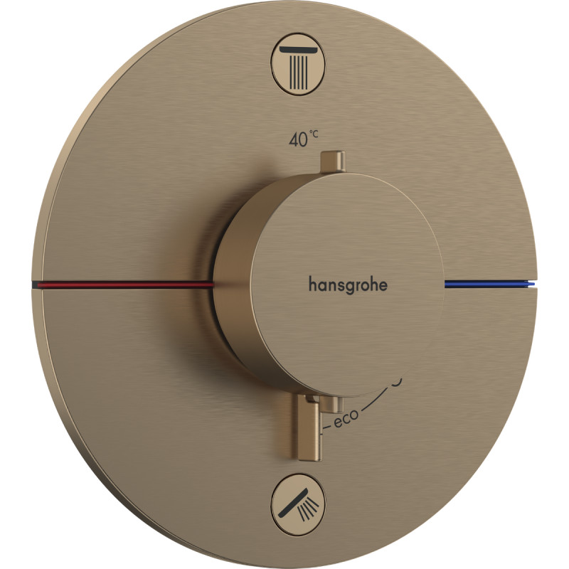 Hansgrohe SHOWER SELECT COMFORT S термостат для 2х потребителей, СМ, цвет шлифованная бронза, (15554140)