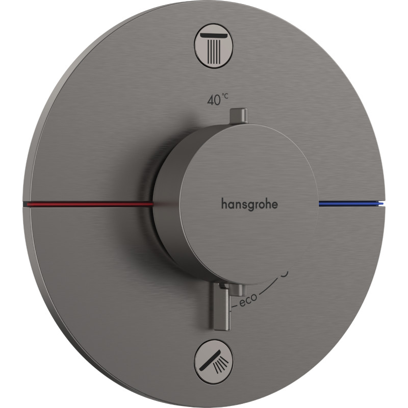 Hansgrohe SHOWER SELECT COMFORT S термостат для 2х споживачів, ПМ, колір шліфованний чорний хром, (15554340)
