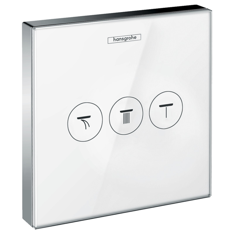 Hansgrohe ShowerSelect Модуль з трьома затворними клапанами, скляний, білий/хром, (15736400)