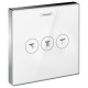 Hansgrohe ShowerSelect Модуль з трьома затворними клапанами, скляний, білий/хром, (15736400)