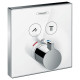 Hansgrohe ShowerSelect Термостат для двух споживачiв, скляний, ПМ бiлий/хром, (15738400)
