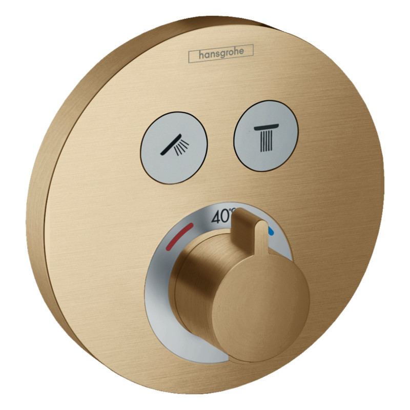 Hansgrohe SHOWERSELECT S термостат для 2х споживачів, ПМ, коліршліфованна бронза, (15743140)