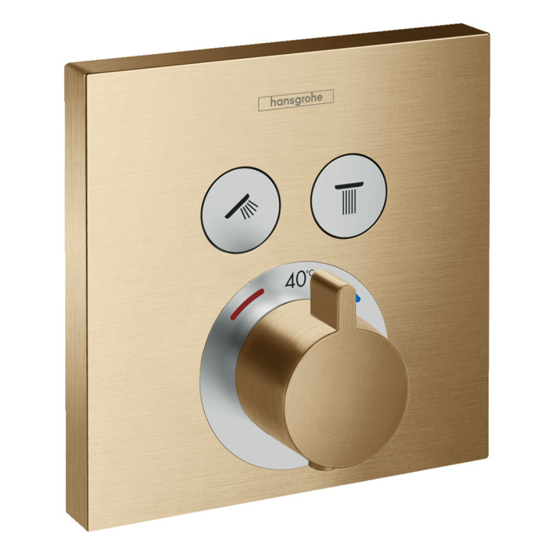 Hansgrohe SHOWER SELECT термостат прихованого монтажу, для 2х споживачiв, шлiфована бронза, (15763140)