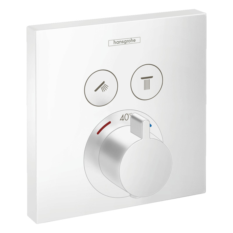 Hansgrohe ShowerSelect Термостат для 2х споживачiв, прихованого монтажу, колiр матовий бiлий, (15763700)