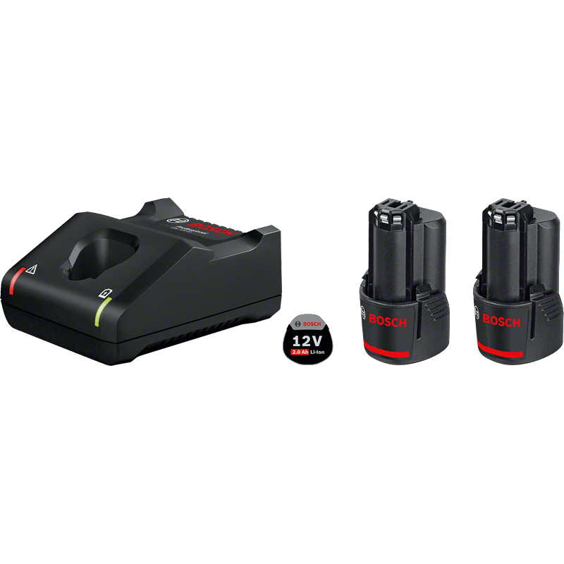 BOSCH Набор 2 аккумуляторов GBA 12 В 2.0 A*год + ЗП GAL 12V-40 (1600A019R8)