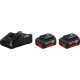 BOSCH Акумуляторні батареї з ЗУ , комплект 2 шт, GBA 18Вх4.0A*год + GAL 18V-40 (1600A019S0)