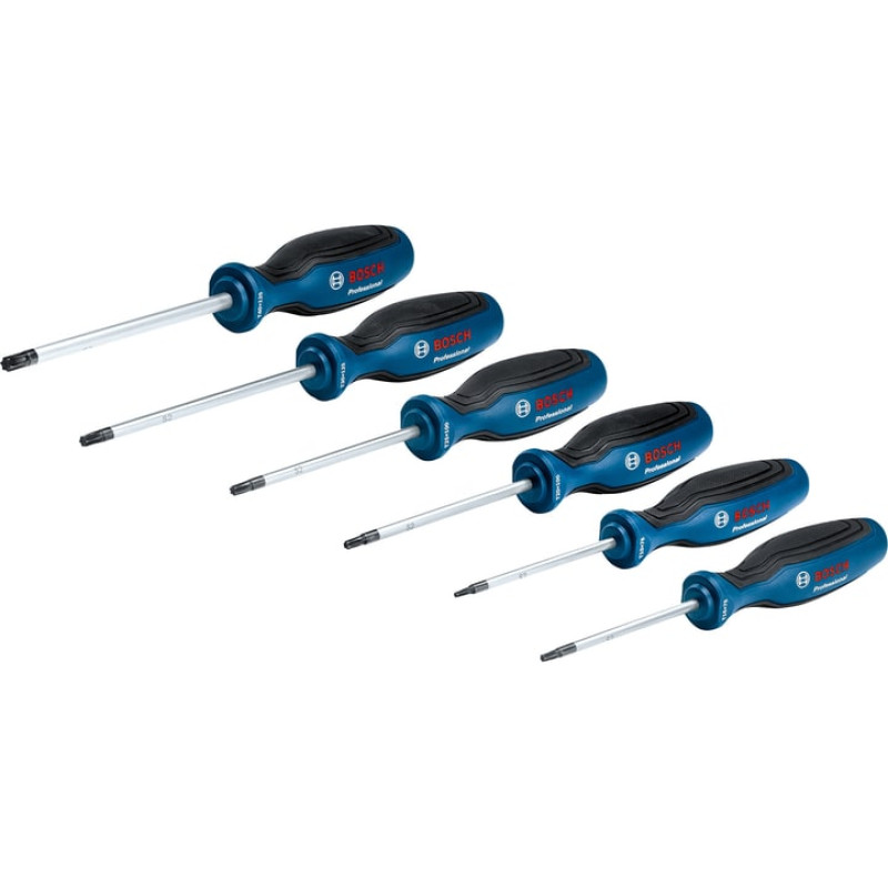 BOSCH Викрутка Torx набір 6шт, T10х75, T15х75, T20x100, T25x100, T30x125, T40x125 мм (1600A01V09)