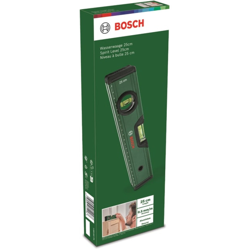 BOSCH Рівень , 25см, 2 капсули, алюмінієвий корпус (1600A027PL)