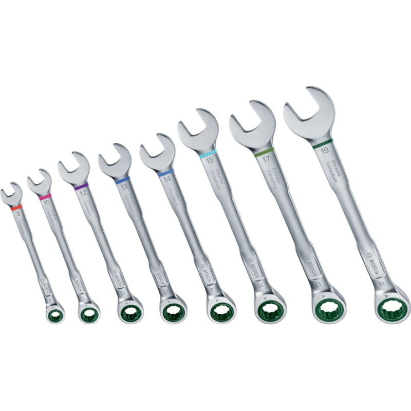 BOSCH Ключі комбіновані , набір 8шт, 6-19мм (1600A027PS)