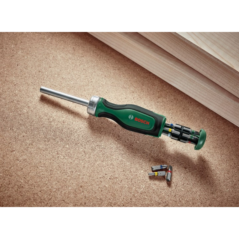 BOSCH Викрутка 12 насадок, Tx, PZ, PH, SL, HEX (1600A02BX2)