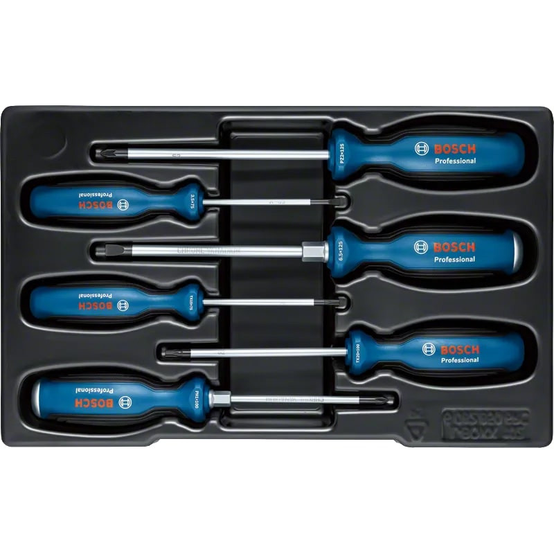 BOSCH Викрутка набір 6шт, SL 3.5, 6.5 мм, Т15х75мм, Т20х100мм, PH1x100мм, PZ2x125 мм (1600A02CV3)
