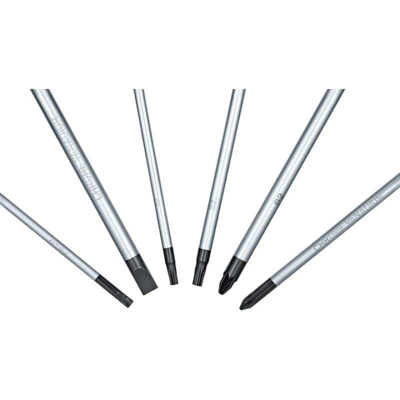 BOSCH Викрутка набір 6шт, SL 3.5, 6.5 мм, Т15х75мм, Т20х100мм, PH1x100мм, PZ2x125 мм (1600A02CV3)
