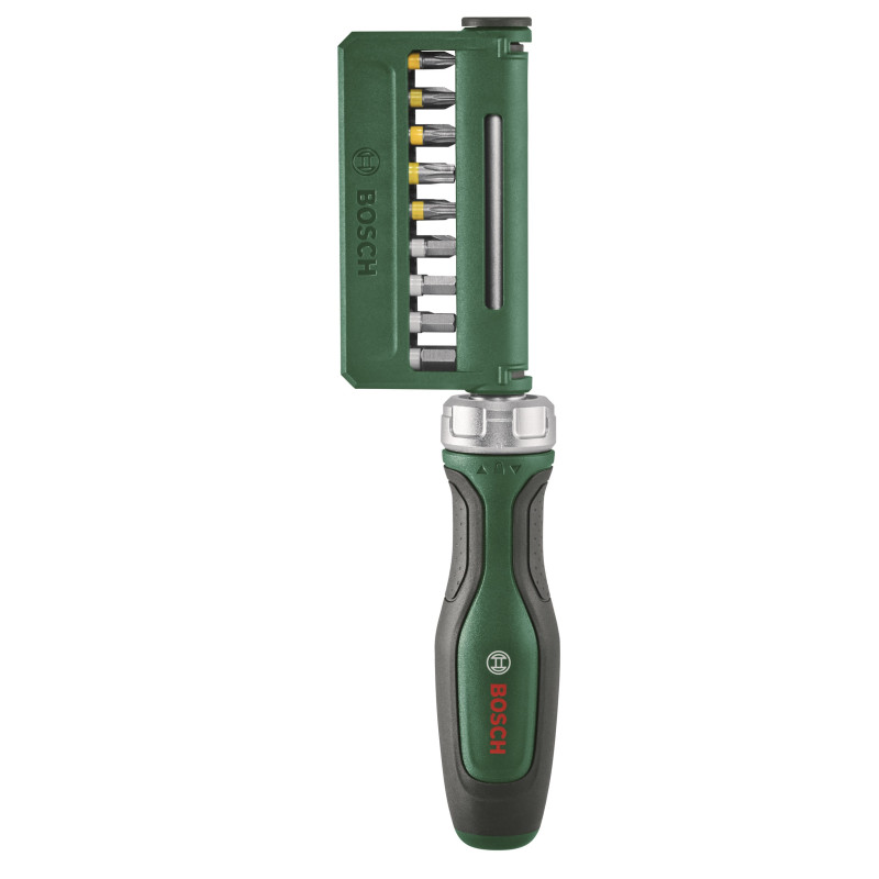 BOSCH Викрутка з тріскачкою, 18 біт, 225мм, сталь CrV (1600A02Z9A)