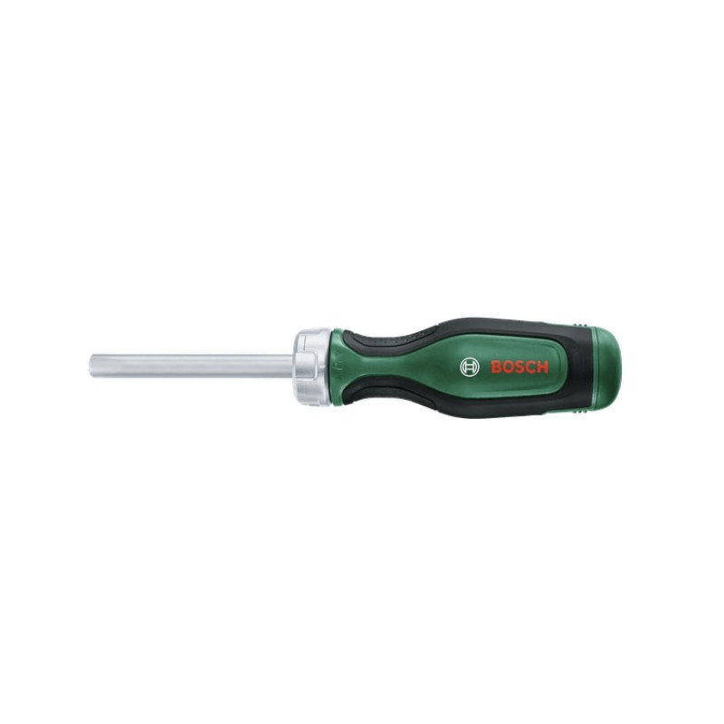 BOSCH Викрутка з тріскачкою, 12 насадок, руків'я PC+ABS+TPR , 207мм, сталь CrV (1600A032V0)