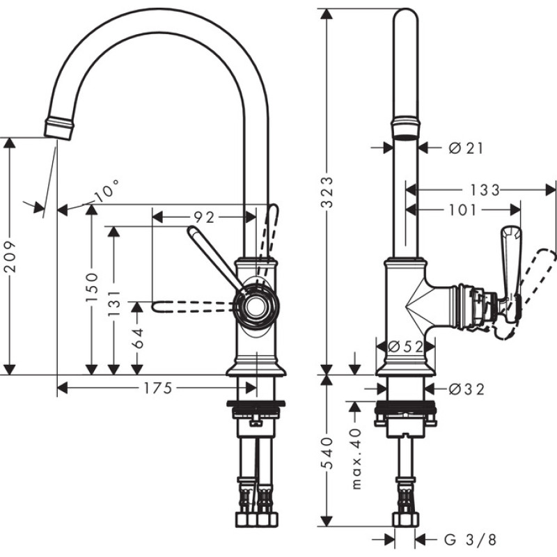 Axor Змішувач для раковини Hansgrohe Montreux (16517000)