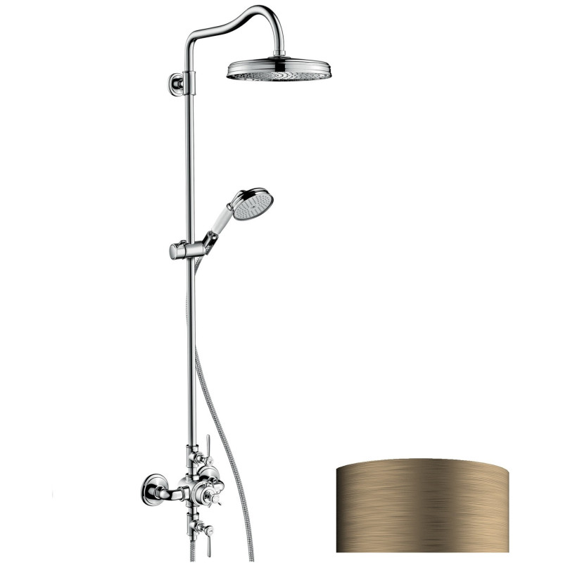 Axor Montreux Showerpipe Душова система з термостатом та верхнiм душем 1jet, колiр покриття шлiфована бронза, (16572140)