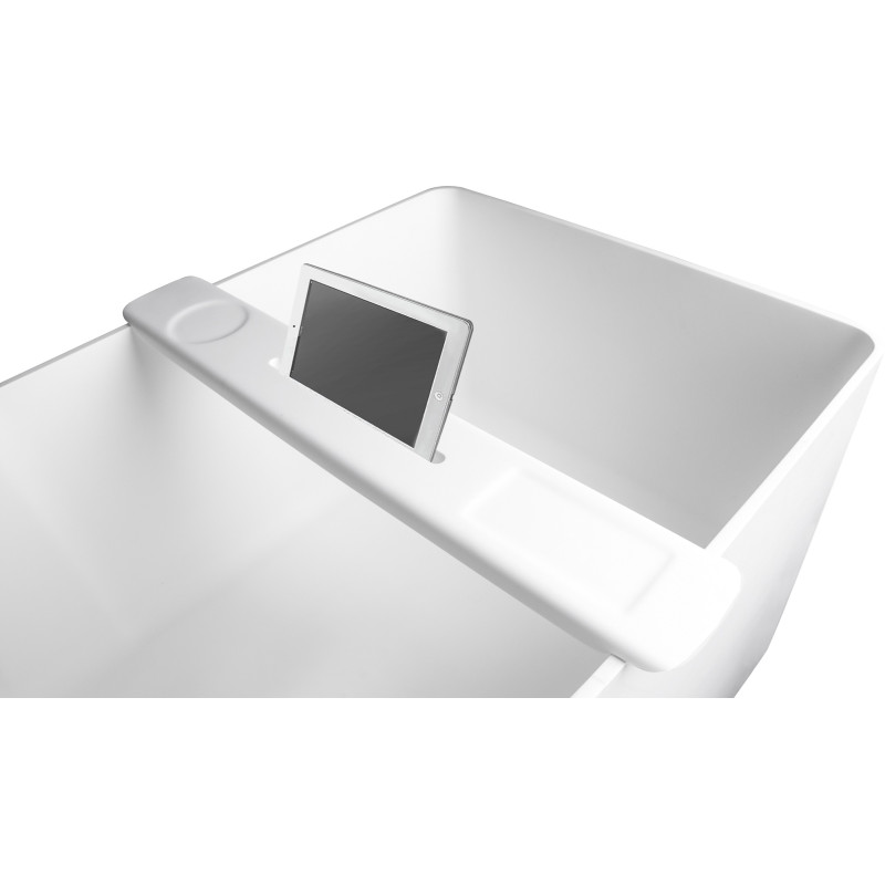 VOLLE Накладная полка для ванны, каменная Solid surface 870 * 115 * 24мм, цвет белый, (18-40-403)