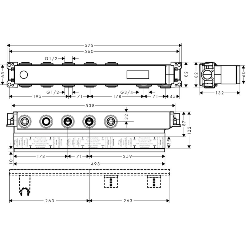 Axor ShowerSelect Прихована частина для термостату, для 3х споживачiв, (18311180)