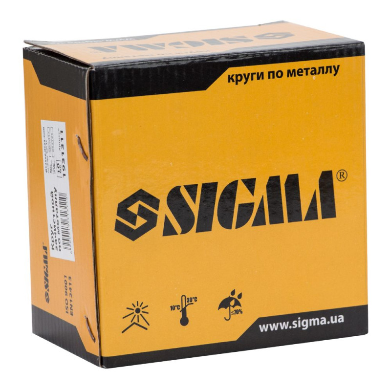 SIGMA Круг зачисний по металу Ø125×6.0×22.2мм, 12200об/хв (1931311)