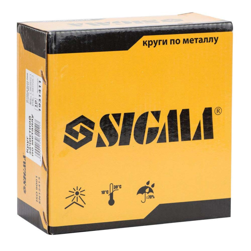 SIGMA Круг зачисний по металу Ø150×6.0×22.2мм, 10200об/хв (1931411)