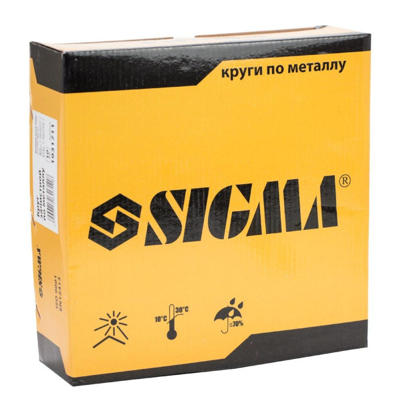 SIGMA Круг зачисний по металу Ø230×6.0×22.2мм, 6600об/хв (1931711)