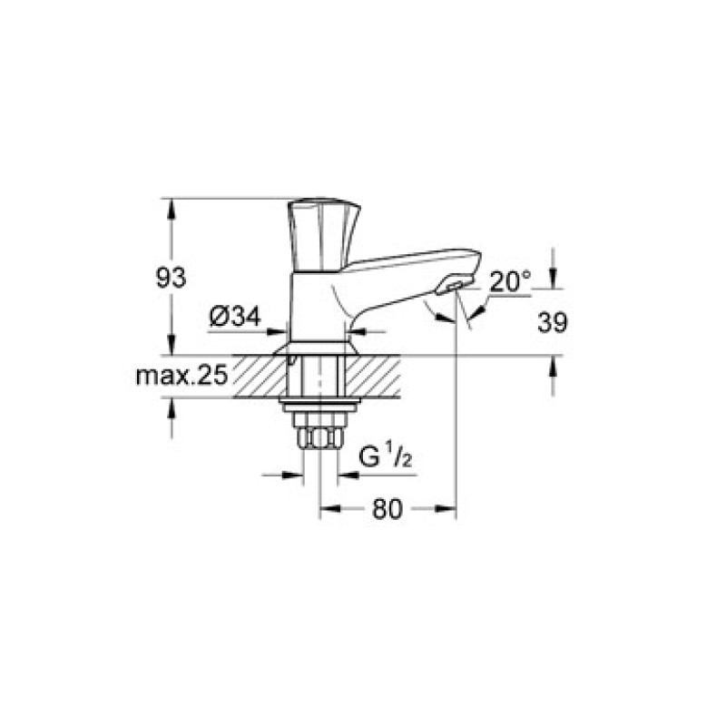 Grohe Costa L Змішувач для умивальника, одноважiльний, (20404001)